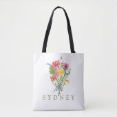 Elegante Boho Floral Wildflower Tote Bag (Voorkant)