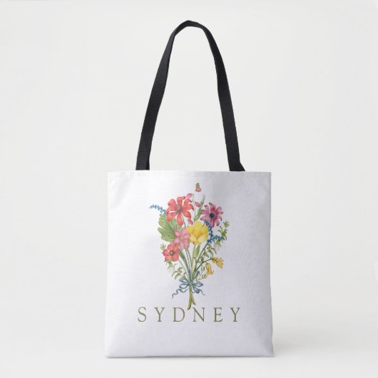 Elegante Boho Floral Wildflower Tote Bag (Voorkant)