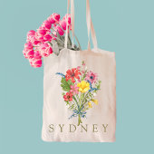 Elegante Boho Floral Wildflower Tote Bag