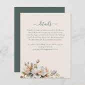 Elegante Boho  Floral Wildflower Wedding Informatiekaartje (Voorkant / Achterkant)