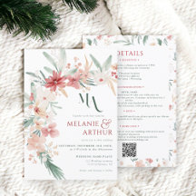 Elegante Boho Floral Winter Wedding QR-code