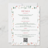 Elegante Boho Floral Winter Wedding QR-code Kaart (Achterkant)
