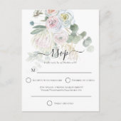 Elegante Boho Florals Eucalyptus Bruiloft RSVP Briefkaart (Voorkant)