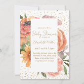 Elegante Boho Flower Baby in bloei Baby shower Kaart (Voorkant)