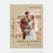 Elegante Boho Foto Acryl Huwelijk Welkom Teken Acryl Bord (Voorkant)