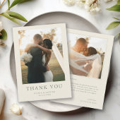 Elegante Boho Foto Bruiloft Bedankkaart