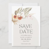 Elegante Boho Foto Huwelijk Save The Date (Voorkant)