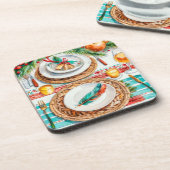 Elegante Boho-geïnspireerde kerstvakantie inrichti Bier Onderzetter (Linkerzijde)