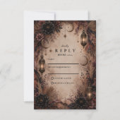 Elegante Boho Goth Huwelijk RSVP Kaartje (Voorkant)