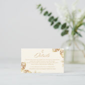 Elegante Boho | Gouden Herfst Bruiloft Informatiekaartje (Staand voorkant)