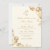Elegante Boho | Gouden herfstbruiloft Kaart (Voorkant)