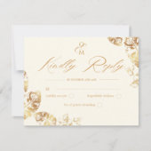 Elegante Boho | Gouden herfsttrouwdag RSVP Kaartje (Voorkant)