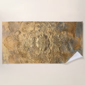 Elegante Boho Gouden Mandala Strandlaken (Voorkant)