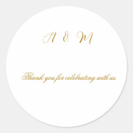 Elegante Boho Gouden Nep Metallic Trouwgunst Clips Ronde Sticker