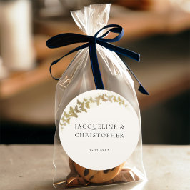 Elegante Boho gouden vlinders romantische bruiloft Ronde Sticker