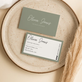 Elegante Boho Green Branding Modern Trendy Uniek Visitekaartje