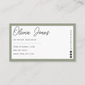 Elegante Boho Green Branding Modern Trendy Uniek Visitekaartje (Achterkant)