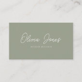 Elegante Boho Green Branding Modern Trendy Uniek Visitekaartje (Voorkant)