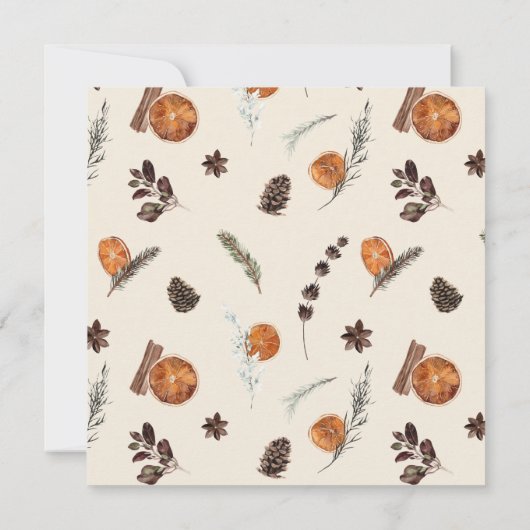 Elegante Boho Greenery Citrus Herfst Bruids Lunche Kaart (Achterkant)