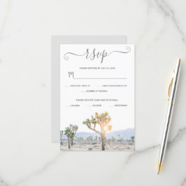 Elegante Boho-grijze Begroeiing Aangepaste Joshua  RSVP Kaartje