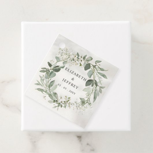 Elegante Boho groen eucalyptus bruiloft Bedankjes Labels (In situ)