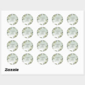 Elegante Boho groen eucalyptus bruiloft Ronde Sticker (Vel)