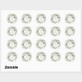 Elegante Boho groen eucalyptus bruiloft Ronde Sticker (Vel)