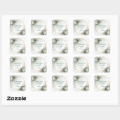 Elegante Boho Groene Favor Doos Stickers Goud (Vel)