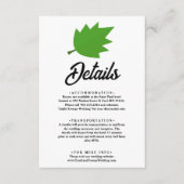 Elegante Boho groene herfst bladeren herfst bruilo Informatiekaartje (Voorkant)