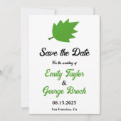 Elegante Boho groene herfst bladeren herfst bruilo Save The Date (Voorkant)