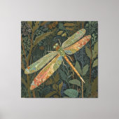 Elegante boho groene libel canvas afdruk (Voorkant)