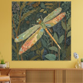 Elegante boho groene libel canvas afdruk (Insitu (Woonkamer))
