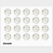 Elegante Boho Groenelementen Eucalyptus Bruiloft Ronde Sticker (Vel)