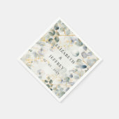 Elegante Boho Groenelementen Eucalyptus Bruiloft Servet (Hoek)