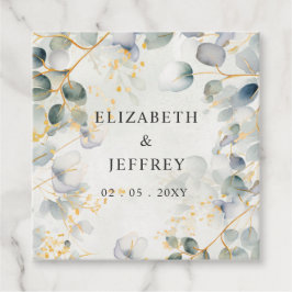 Elegante Boho Groenelementen Eucalyptus Trouwdag Bedankjes Labels