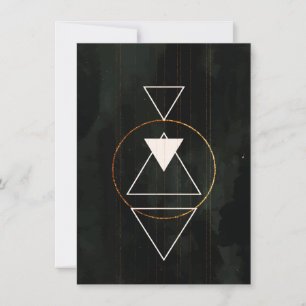 Elegante Boho Heilige Geometrie Gouden Cirkel Drie Kaart