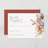 Elegante Boho Herfst Bloemen bruiloft RSVP Kaarten (Voorkant / Achterkant)