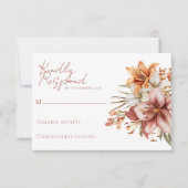 Elegante Boho Herfst Bloemen bruiloft RSVP Kaarten (Voorkant)