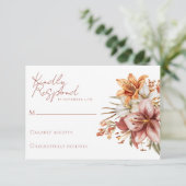 Elegante Boho Herfst Bloemen bruiloft RSVP Kaarten (Staand voorkant)