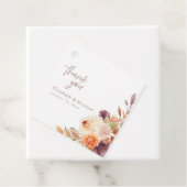 Elegante Boho Herfst Bloemen Huwelijksgunst Label (In situ)