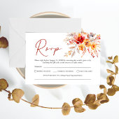 Elegante Boho Herfst Bloemen QR Code Trouwen RSVP 