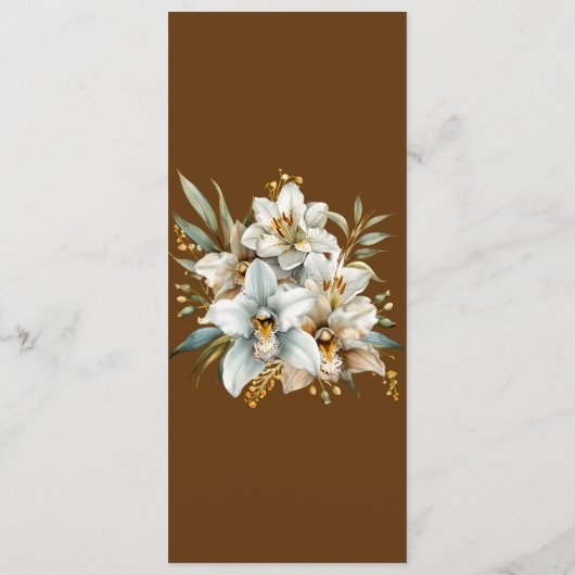 Elegante Boho Herfst Bloemen Trouwmenu's Menu (Achterkant)