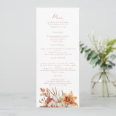 Elegante Boho Herfst Bloemen Trouwmenu's Menu (Staand voorkant)