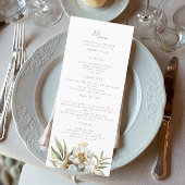Elegante Boho Herfst Bloemen Trouwmenu's Menu