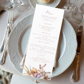 Elegante Boho Herfst Bloemen Trouwmenu's Menu