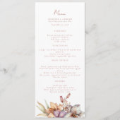 Elegante Boho Herfst Bloemen Trouwmenu's Menu (Voorkant)