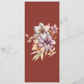 Elegante Boho Herfst Bloemen Trouwmenu's Menu (Achterkant)