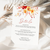 Elegante Boho Herfst Bloemen Waterverf bruiloft Informatiekaartje