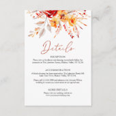 Elegante Boho Herfst Bloemen Waterverf bruiloft Informatiekaartje (Voorkant)