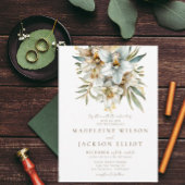 Elegante Boho Herfst Bloemenbruiloft Kaart